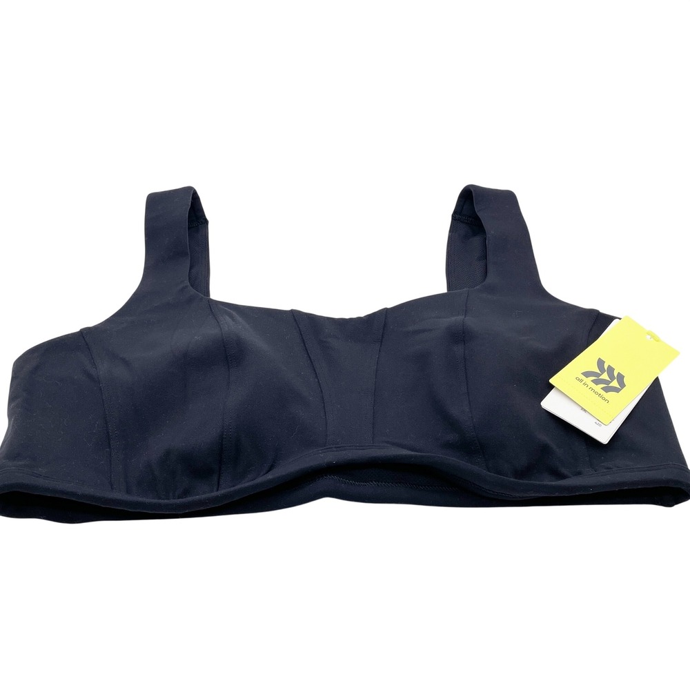 All in Motion Women's Black Everyday Soft Light Support Sports Bra Size XXL